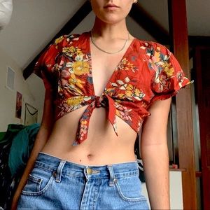 Nordstrom floral tie top